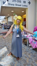 Size: 3376x6000 | Tagged: artist needed, safe, derpy hooves, human, 2014, bronycon, convention, cosplay, flower, irl, irl human, photo, solo