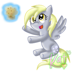 Size: 1024x1003 | Tagged: safe, artist:katrins23, derpy hooves, pegasus, pony, female, mare, muffin, solo