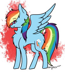 Size: 1213x1347 | Tagged: safe, artist:lceiandic, derpibooru import, rainbow dash, pegasus, pony, chest fluff, simple background, solo, transparent background