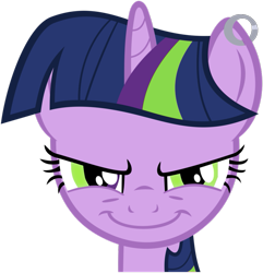 Size: 877x910 | Tagged: safe, artist:sandperv, derpibooru import, edit, twilight sparkle, c:, earring, piercing, simple background, smiling, smirk, transparent background, vector