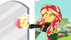 Size: 1920x1080 | Tagged: safe, screencap, sunset shimmer, equestria girls, friendship games, portal, solo