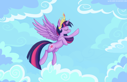 Size: 5100x3300 | Tagged: safe, artist:helhoof, derpibooru import, twilight sparkle, twilight sparkle (alicorn), alicorn, pony, absurd resolution, big crown thingy, female, mare, sky, solo