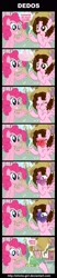 Size: 919x4379 | Tagged: safe, artist:shinta-girl, pinkie pie, oc, oc:shinta pony, earth pony, pony, comic, fingers, spanish