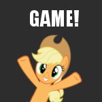 Size: 150x150 | Tagged: safe, artist:sparklepeep, applejack, earth pony, pony, flash, game, solo