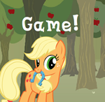 Size: 150x146 | Tagged: safe, applejack, earth pony, pony, female, flash, game, mare, solo