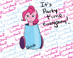 Size: 600x480 | Tagged: safe, artist:lissyannechan, pinkie pie, earth pony, pony, partillery, party cannon, solo