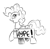 Size: 800x790 | Tagged: safe, artist:xioade, pinkie pie, earth pony, pony, grayscale, hype, monochrome, sign, solo