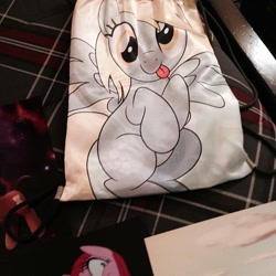 Size: 640x640 | Tagged: artist needed, safe, artist:drawponies, derpy hooves, pegasus, pony, 2014, bag, bronycon, convention, custom, female, irl, mare, merchandise, photo