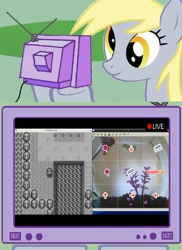 Size: 702x963 | Tagged: safe, derpy hooves, fish, pegasus, pony, exploitable meme, female, fish plays pokemon, mare, meme, obligatory pony, pokémon, tv meme, wat