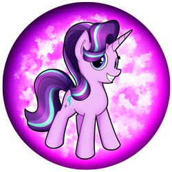 Size: 2539x2539 | Tagged: safe, artist:flamevulture17, starlight glimmer, pony, unicorn, female, grin, looking at you, mare, orb, simple background, smiling, solo, transparent background