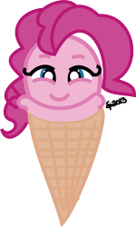 Size: 396x662 | Tagged: safe, artist:lissyannechan, pinkie pie, earth pony, pony, female, ice cream, mare, pink coat, pink mane, solo