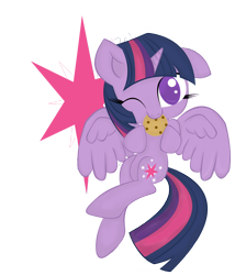 Size: 1012x1183 | Tagged: safe, artist:hamatte, derpibooru import, twilight sparkle, twilight sparkle (alicorn), alicorn, pony, cookie, cute, female, mare, nom, solo