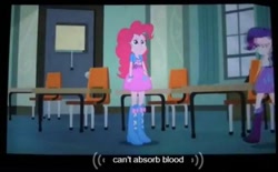 Size: 506x313 | Tagged: safe, screencap, pinkie pie, rarity, equestria girls, meme, youtube caption