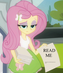 Size: 914x1062 | Tagged: safe, edit, edited screencap, screencap, fluttershy, equestria girls, equestria girls (movie), exploitable meme, fine print, meme, solo