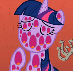 Size: 930x900 | Tagged: safe, derpibooru import, edit, twilight sparkle, abomination, horseshoes, mouth, not salmon, this isn't even my final form, trypophobia, wat, what has science done, wtf