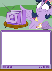 Size: 563x771 | Tagged: safe, derpibooru import, twilight sparkle, twilight sparkle (alicorn), alicorn, pony, exploitable, exploitable meme, female, mare, template, tv meme