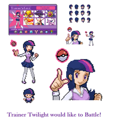 Size: 543x570 | Tagged: safe, artist:0rcv0, derpibooru import, twilight sparkle, humanized, nintendo, pixel art, pokémon