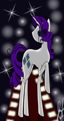 Size: 480x900 | Tagged: safe, artist:kharmatika, rarity, pony, unicorn, female, mare, purple mane, solo, thin, white coat