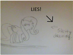 Size: 644x489 | Tagged: safe, artist:lucascccp, fluttershy, pegasus, pony, drawing, flutteryay, sketch, telling lies, vulgar, yay