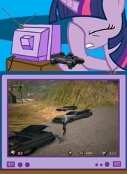 Size: 437x600 | Tagged: safe, derpibooru import, twilight sparkle, exploitable meme, facehoof, gamer twi, gulman, tv meme