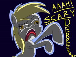 Size: 2400x1800 | Tagged: safe, artist:train wreck, derpy hooves, pegasus, pony, female, mare, scary, solo