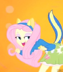 Size: 430x496 | Tagged: safe, screencap, fluttershy, equestria girls, butt bump, butt to butt, butt touch, lidded eyes, out of context, solo