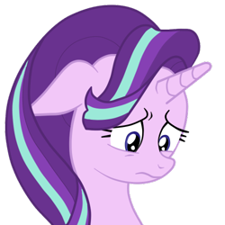 Size: 500x500 | Tagged: safe, artist:garreheld, starlight glimmer, pony, unicorn, bust, portrait, sad, simple background, solo, transparent background, vector