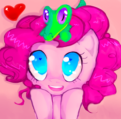 Size: 3551x3500 | Tagged: safe, artist:wendysakana, gummy, pinkie pie, earth pony, pony, bust, pet, portrait