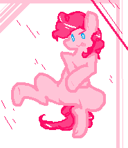 Size: 185x214 | Tagged: safe, artist:flutteshy11, pinkie pie, earth pony, pony, featureless crotch, female, mare, pink coat, pink mane, solo