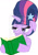 Size: 400x568 | Tagged: safe, artist:sowcrazy, derpibooru import, twilight sparkle, book, elderly, solo, watermark