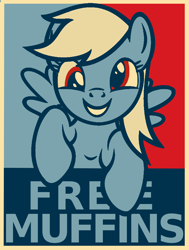 Size: 1378x1826 | Tagged: safe, artist:riracreations, derpy hooves, pegasus, pony, female, hope poster, mare, solo