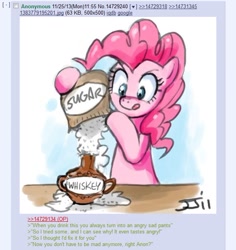 Size: 600x635 | Tagged: safe, artist:johnjoseco, pinkie pie, earth pony, pony, /mlp/, 4chan, alcohol, solo, thread