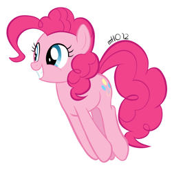 Size: 1000x1000 | Tagged: safe, artist:empty-10, pinkie pie, earth pony, pony, female, jumping, mare, pink coat, pink mane, solo