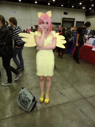 Size: 1030x1374 | Tagged: artist needed, safe, fluttershy, human, cosplay, irl, irl human, megaman, photo, youmacon, youmacon 2012