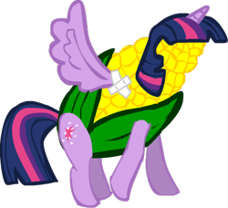 Size: 410x374 | Tagged: safe, artist:poisonedantidot3, derpibooru import, twilight sparkle, twilight sparkle (alicorn), alicorn, pony, corn, female, mare, pun, visual pun