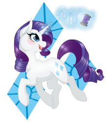 Size: 662x750 | Tagged: safe, artist:cajesthetabby, rarity, pony, unicorn, magic, needle, solo, thread