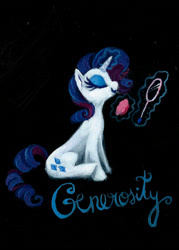 Size: 931x1303 | Tagged: safe, artist:winderly, rarity, pony, unicorn, element of generosity, solo, traditional art