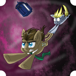 Size: 700x700 | Tagged: safe, artist:slapdatpig, derpy hooves, doctor whooves, pegasus, pony, doctor who, female, mare, tardis