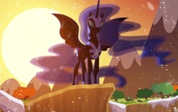 Size: 3300x2080 | Tagged: safe, artist:light262, nightmare moon, pony, comic:timey wimey, comic, solo, sundown