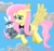 Size: 850x800 | Tagged: safe, artist:empyu, angel bunny, fluttershy, pegasus, pony, batman, clothes, costume, scarface, the ventriloquist