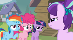 Size: 6001x3364 | Tagged: safe, artist:bubblestormx, derpibooru import, pinkie pie, rainbow dash, starlight glimmer, twilight sparkle, earth pony, pegasus, pony, unicorn, marks and recreation, alternate universe, camp friendship, fake screencap, female, filly, filly pinkie pie, filly rainbow dash, filly starlight glimmer, filly twilight sparkle, i can't believe it's not hasbro studios, younger