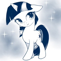 Size: 600x600 | Tagged: safe, artist:rainbow, derpibooru import, twilight sparkle, pony, unicorn, female, horn, mare, simple background, solo, white background