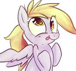 Size: 917x854 | Tagged: safe, artist:spanish-scoot, derpy hooves, pegasus, pony, :p, cute, derpabetes, female, mare, nose wrinkle, simple background, smiling, solo, spread wings, tongue out, transparent background