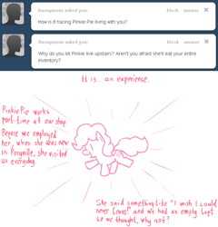 Size: 1227x1280 | Tagged: safe, artist:cythocalypse, pinkie pie, earth pony, pony, ask mrs cake, solo, tumblr