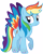 Size: 5369x6712 | Tagged: safe, artist:illumnious, derpibooru import, rainbow dash, pegasus, pony, absurd resolution, alternate design, colored wings, female, multicolored hair, multicolored wings, rainbow power, rainbow wings, rainbows, simple background, smiling, solo, transparent background