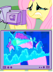 Size: 572x780 | Tagged: safe, fluttershy, pegasus, pony, aeon worm, bravest warriors, exploitable meme, meme, obligatory pony, paralyzed horse, sad, tearjerker, tv meme