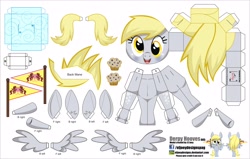 Size: 4130x2630 | Tagged: safe, artist:eljoeydesigns, derpy hooves, pegasus, pony, belly button, female, mare, papercraft