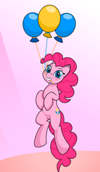 Size: 700x1200 | Tagged: safe, artist:bajanic, pinkie pie, earth pony, pony, balloon, solo, then watch her balloons lift her up to the sky