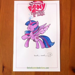 Size: 498x500 | Tagged: safe, artist:katiecandraw, derpibooru import, idw, twilight sparkle, twilight sparkle (alicorn), alicorn, pony, logo, traditional art