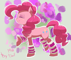 Size: 1280x1091 | Tagged: safe, artist:mia-doof, pinkie pie, earth pony, pony, female, leg warmers, mare, pink coat, pink mane, solo